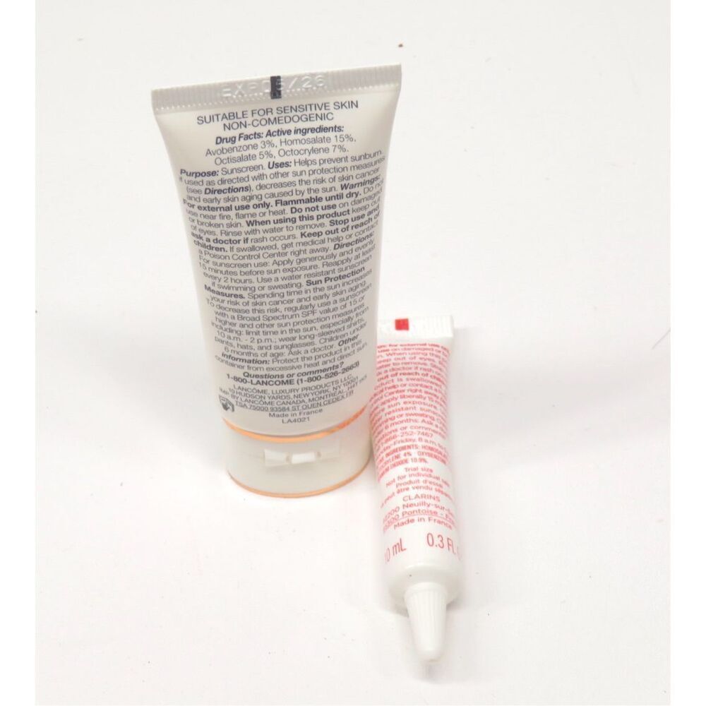 Lancôme UV Expert Aquagel Defense 50+ Primer Moisturizer Sunscreen + Clarins Sun - Picture 2 of 2
